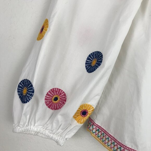 Madewell White Off-Shoulder Embroidered Top Size X-Small - Picture 5 of 12